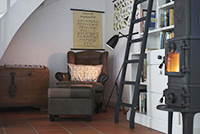 Leseecke mit Kaminofen